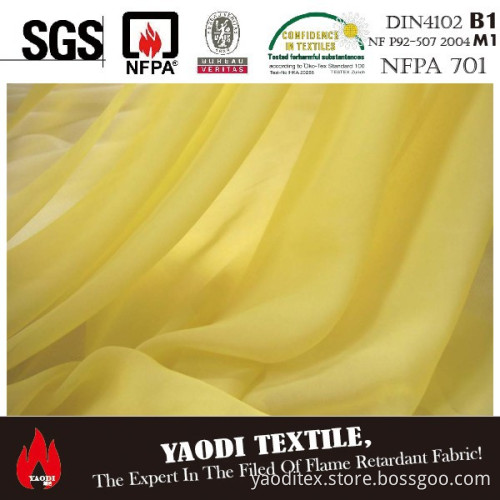 Best sale chinese fire retardant chiffon curtain fabric for sale